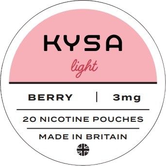 KYSA Light 3mg. Berry Flavor. Top Sticker Concept. Transparent Background